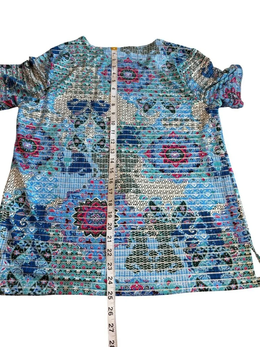 Cathy Daniels Bohemian Multicolor Classic Cottage Short-Sleeve Blouse Womens M - Picture 9 of 9